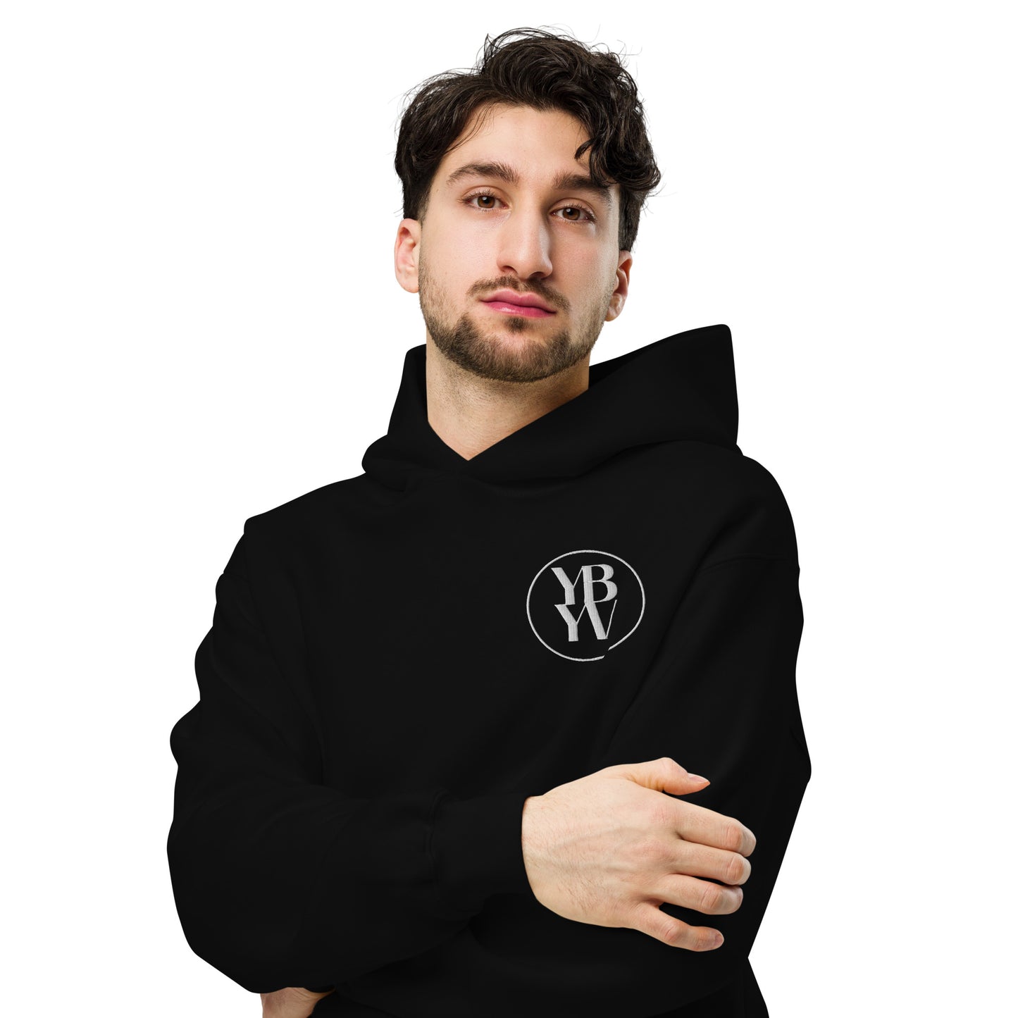 YBYV Oversized Hoodie with Embroidered Circle Logo