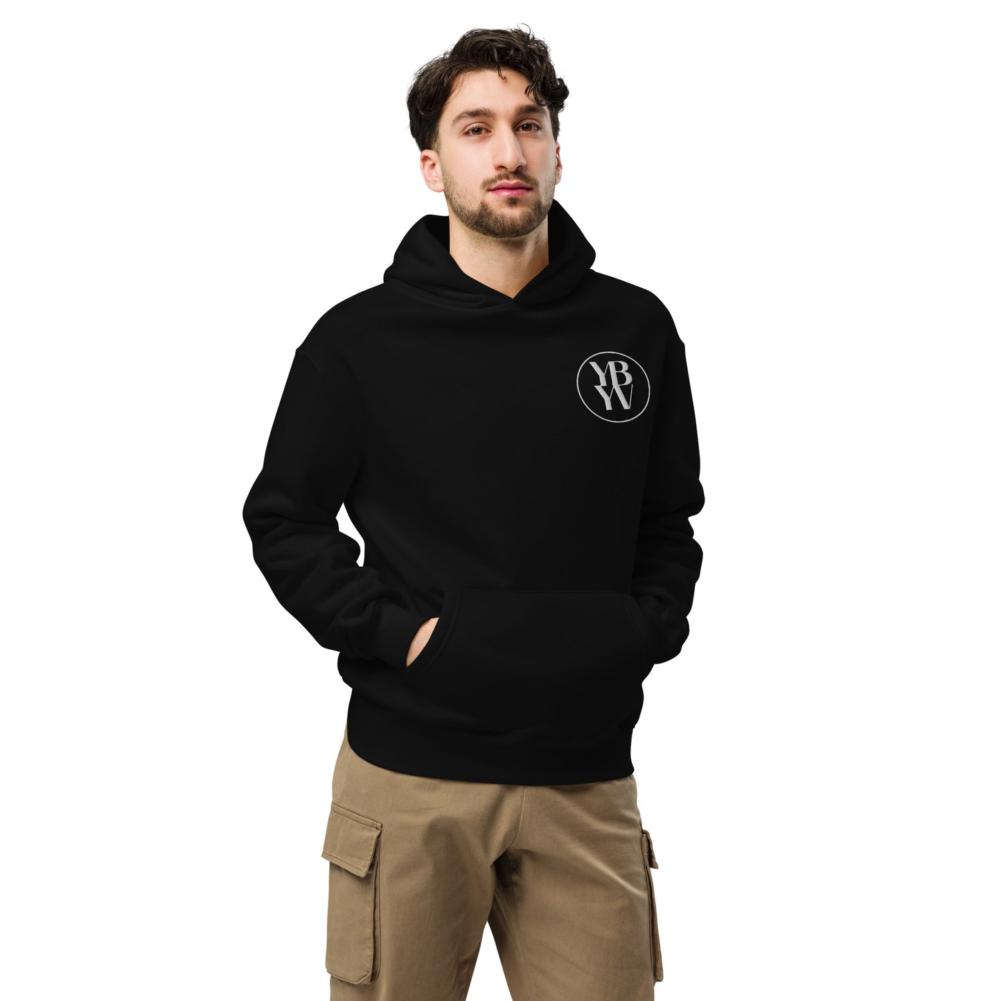 YBYV Oversized Hoodie with Embroidered Circle Logo