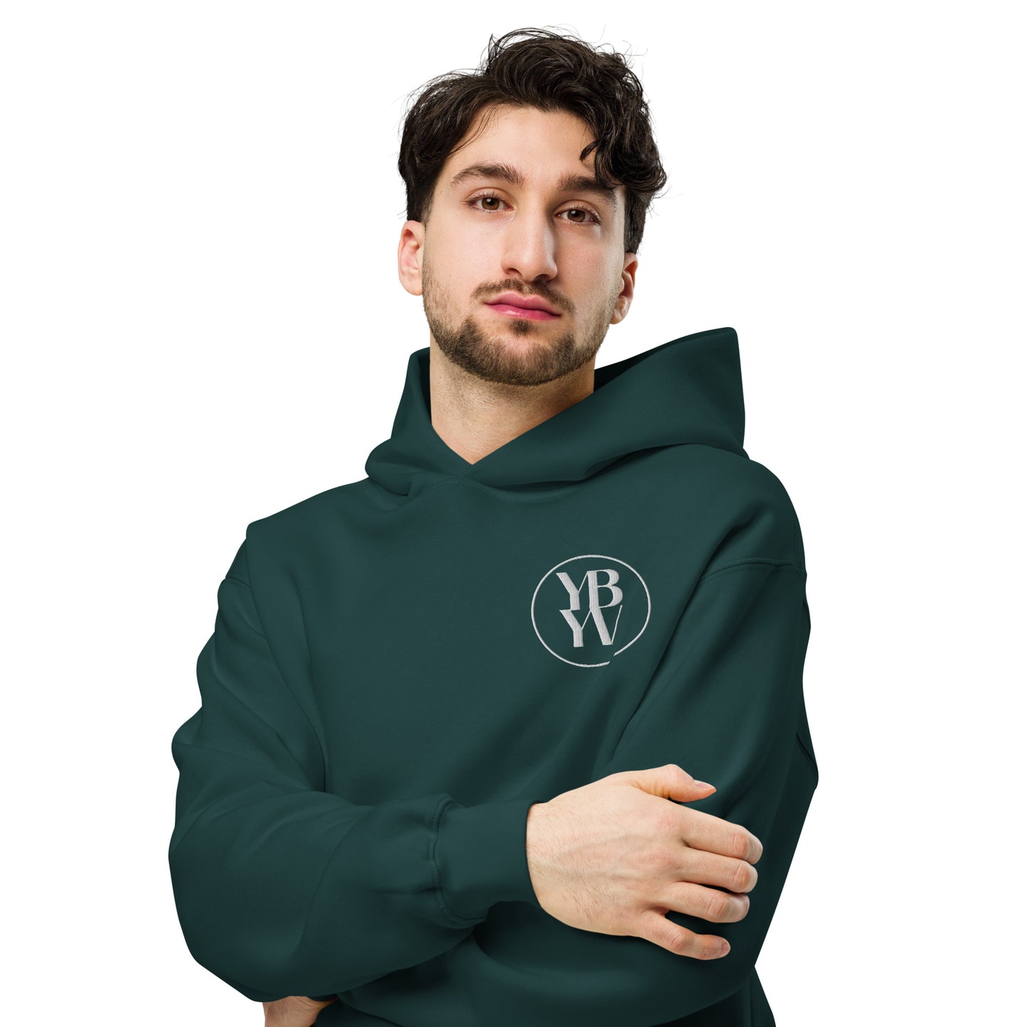 YBYV Oversized Hoodie with Embroidered Circle Logo