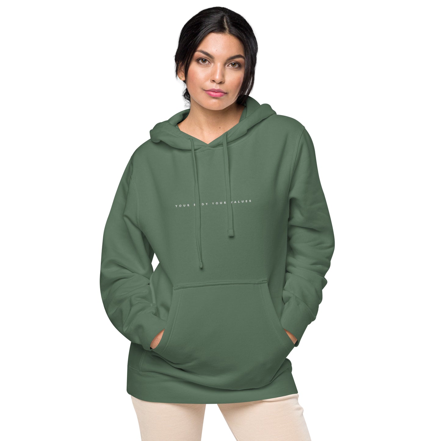 YBYV Unisex Hoodie with Embroidered Minimalist Font