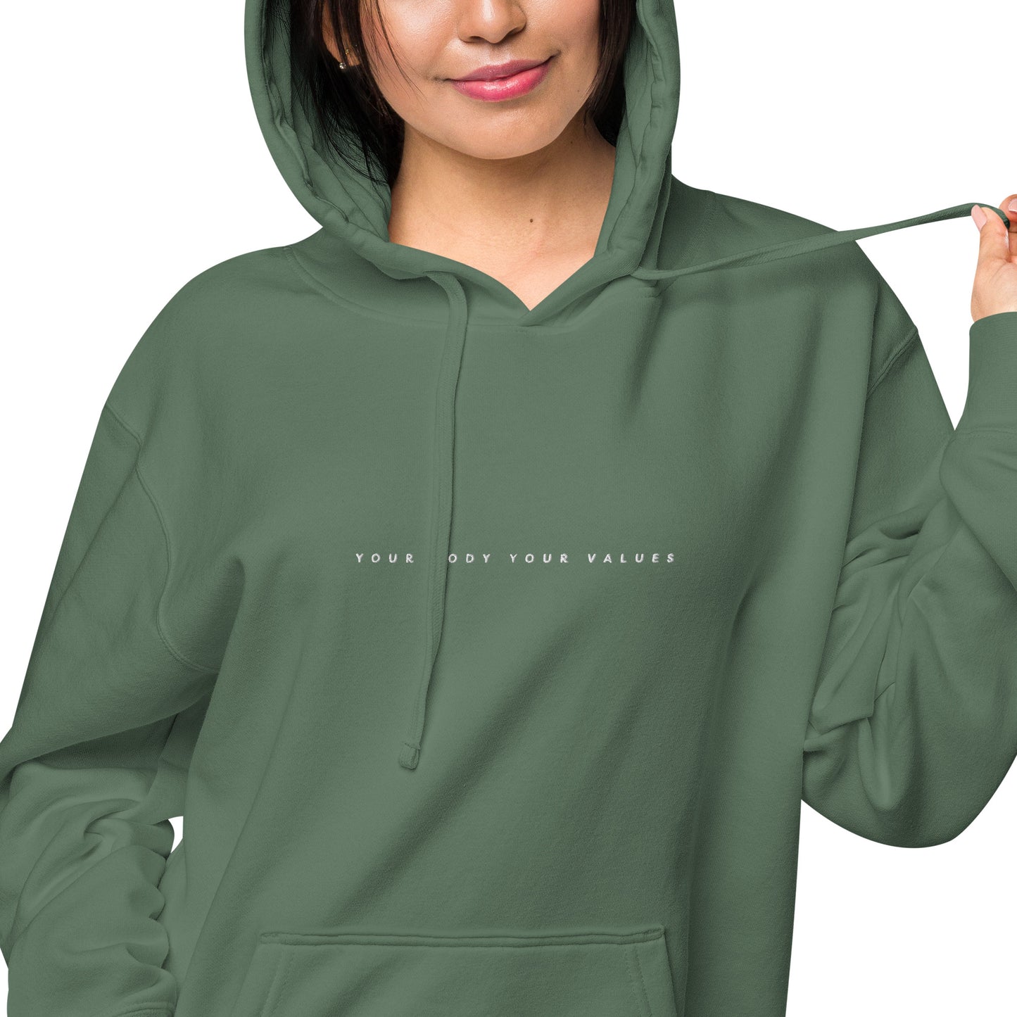 YBYV Unisex Hoodie with Embroidered Minimalist Font