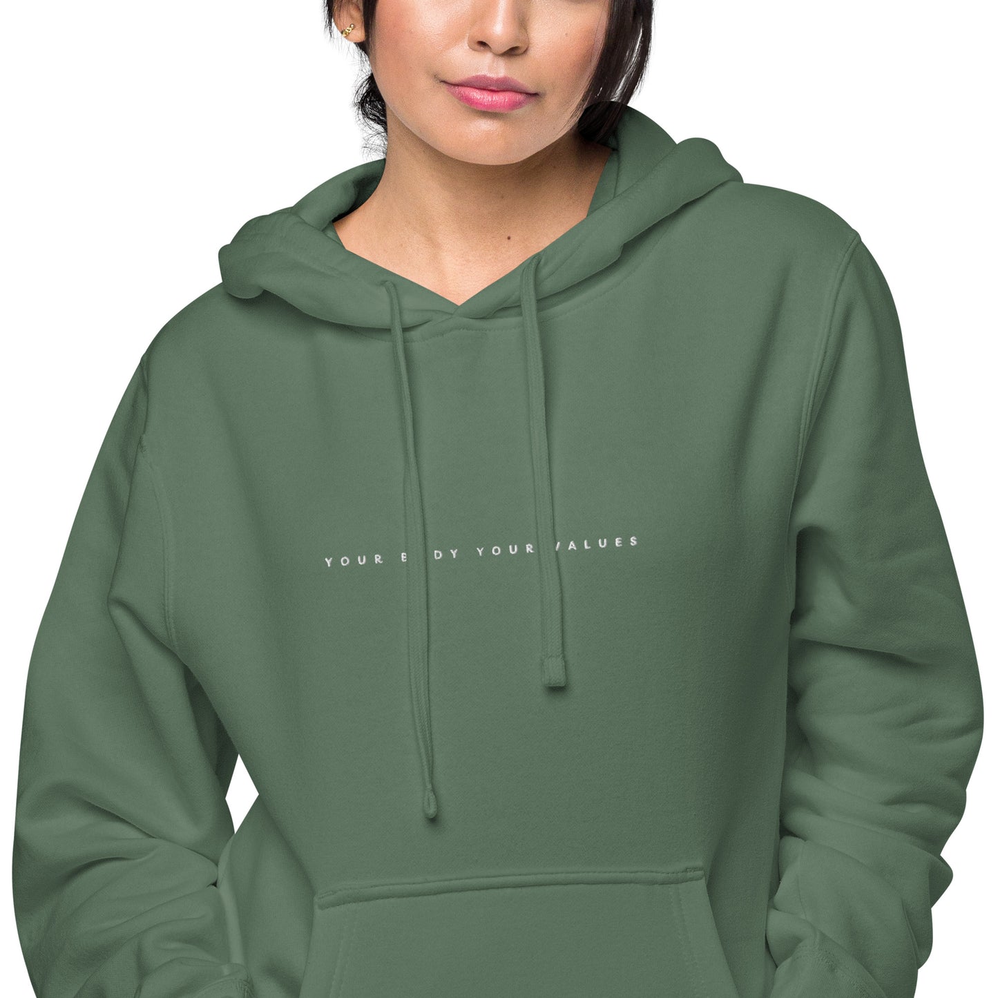 YBYV Unisex Hoodie with Embroidered Minimalist Font