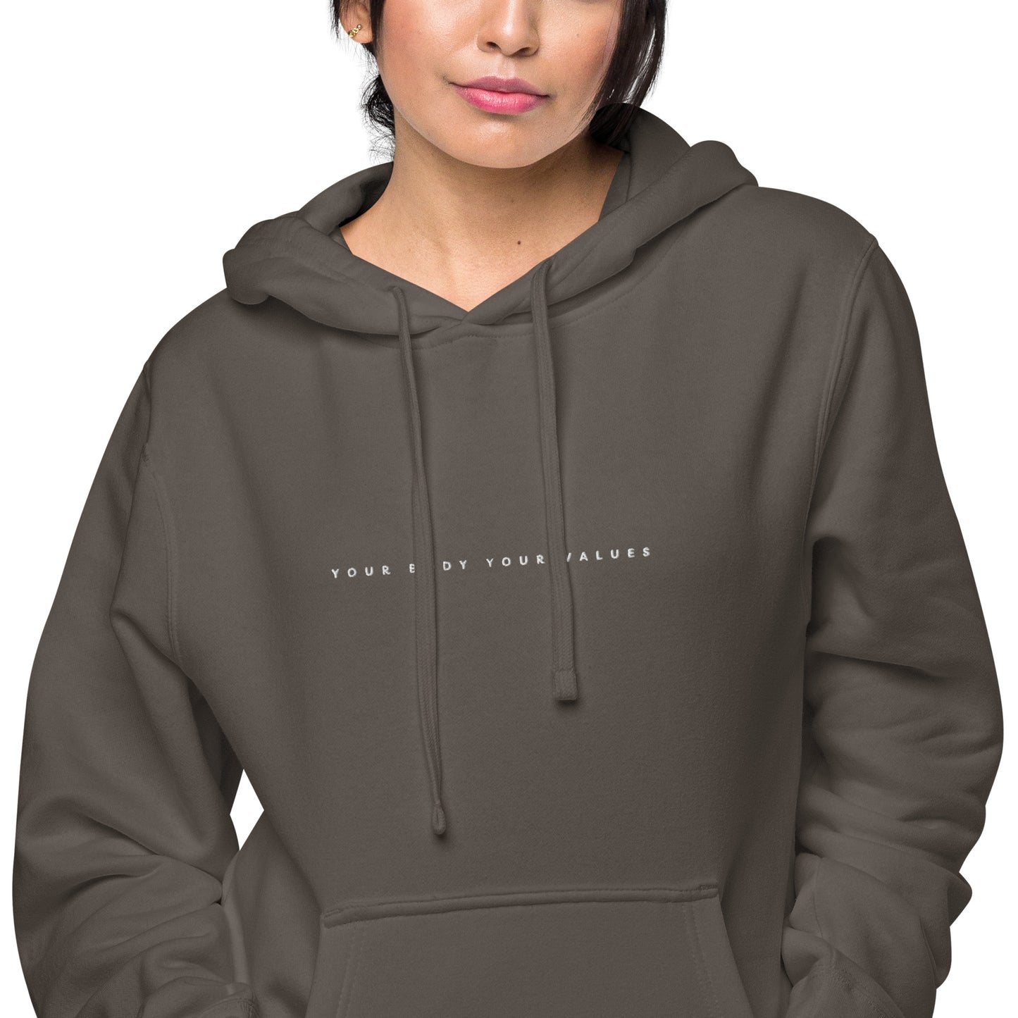 YBYV Unisex Hoodie with Embroidered Minimalist Font