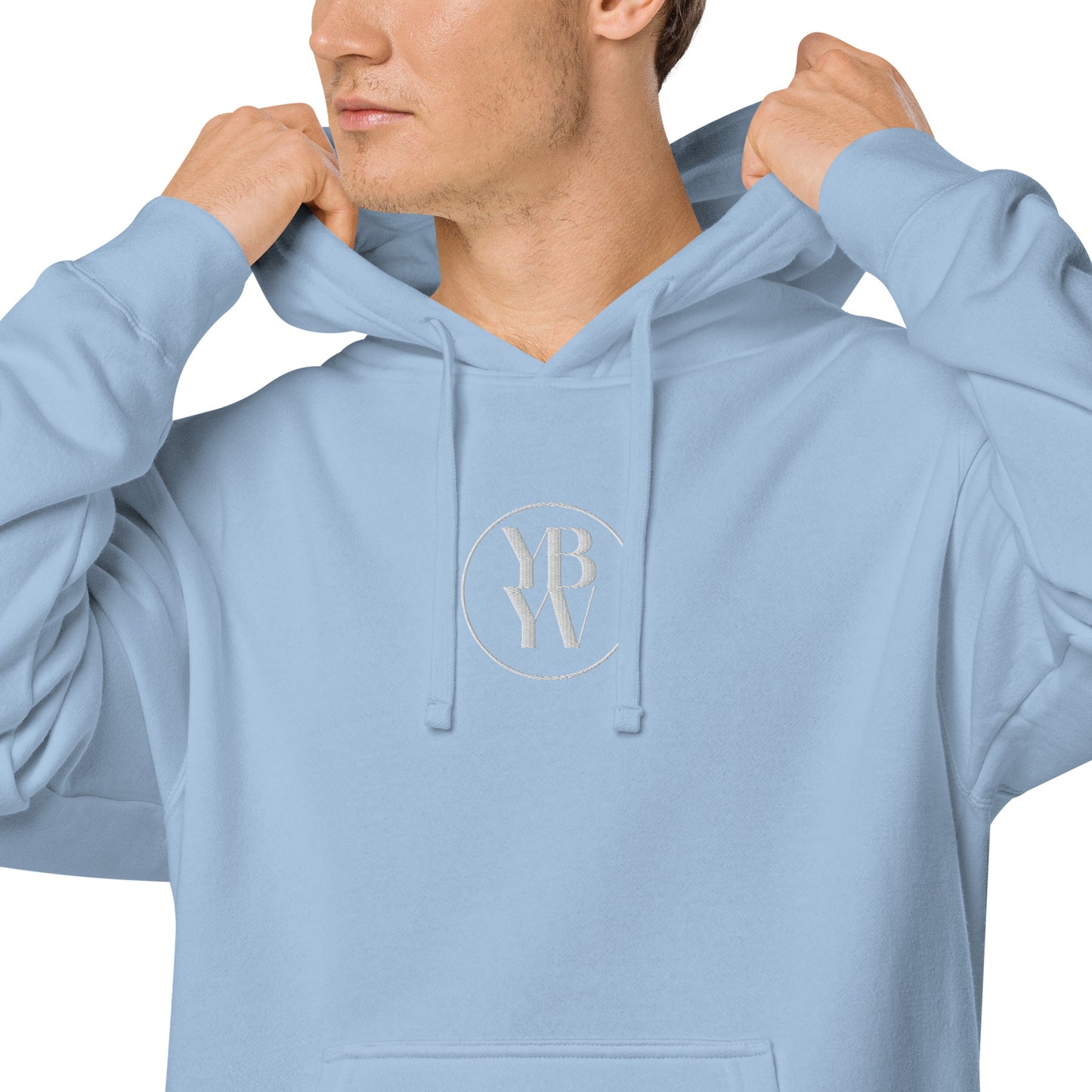 YBYV Unisex Hoodie with Embroidered Circle Logo