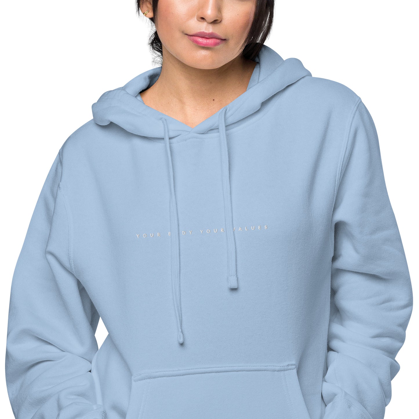 YBYV Unisex Hoodie with Embroidered Minimalist Font