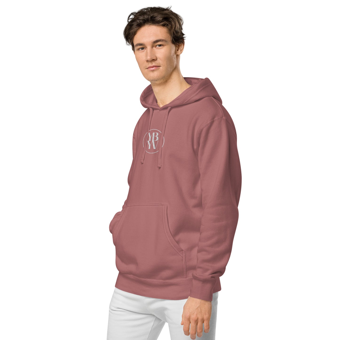 YBYV Unisex Hoodie with Embroidered Circle Logo