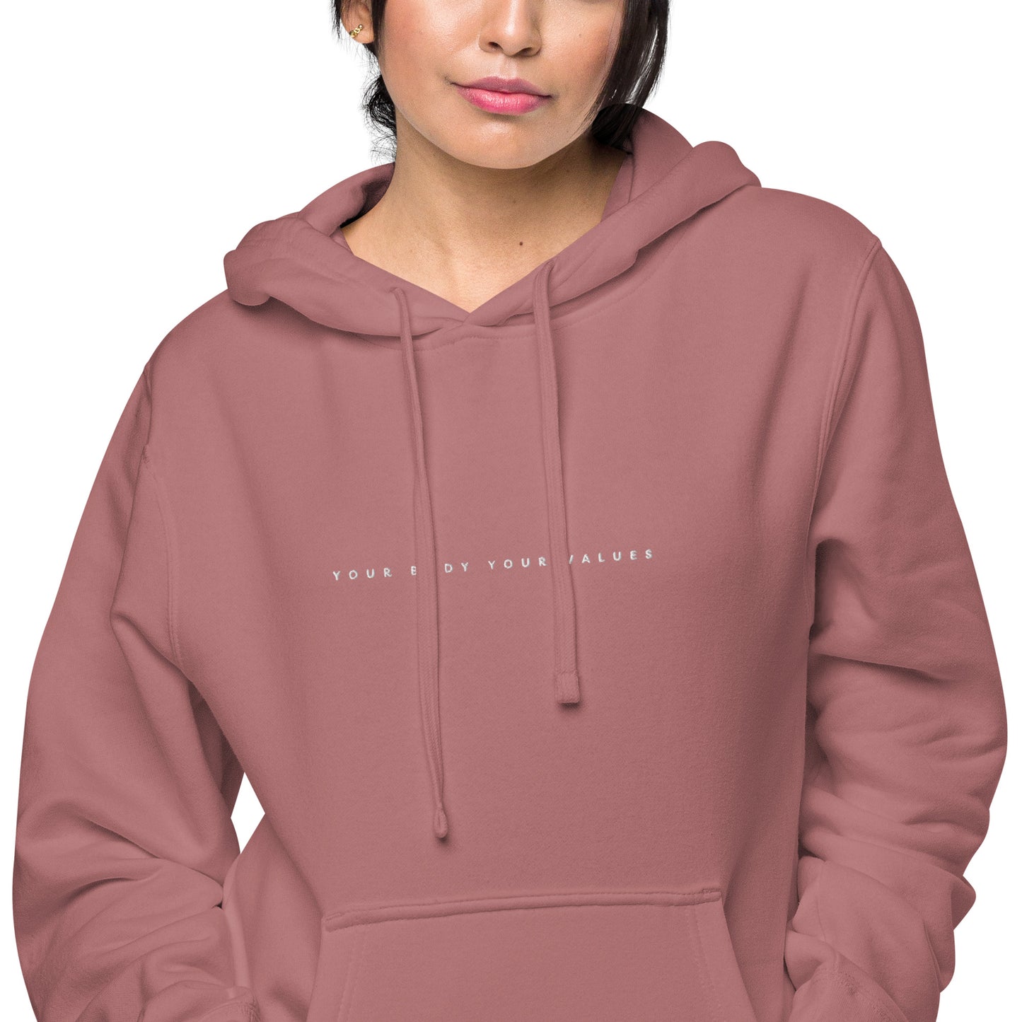 YBYV Unisex Hoodie with Embroidered Minimalist Font