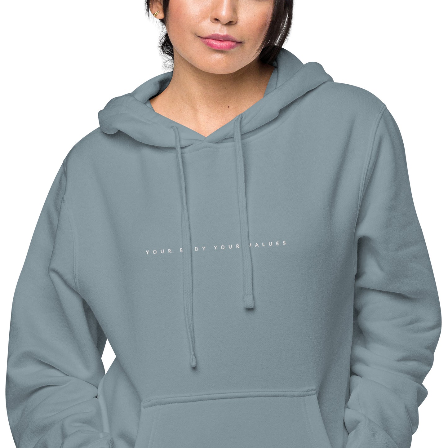 YBYV Unisex Hoodie with Embroidered Minimalist Font