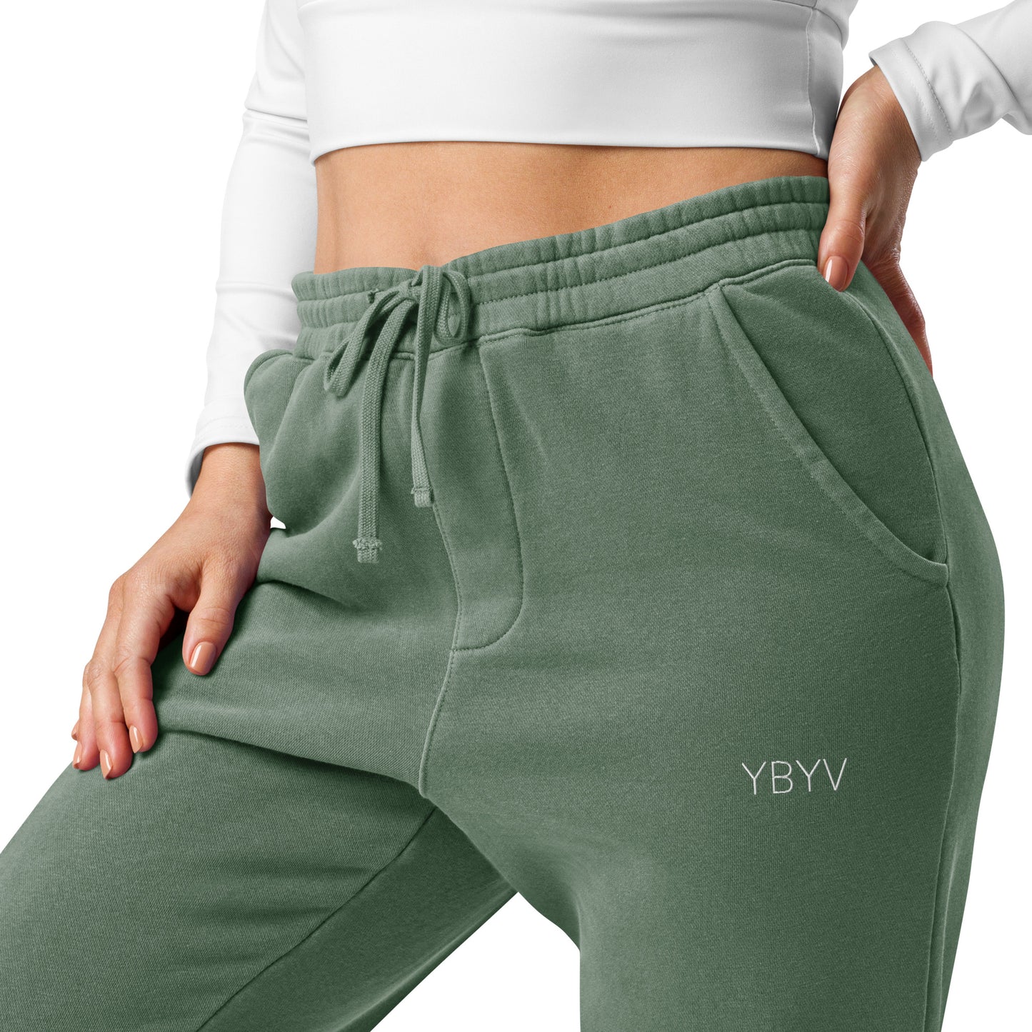 YBYV Unisex Sweatpants with Embroidered Minimalist Logo