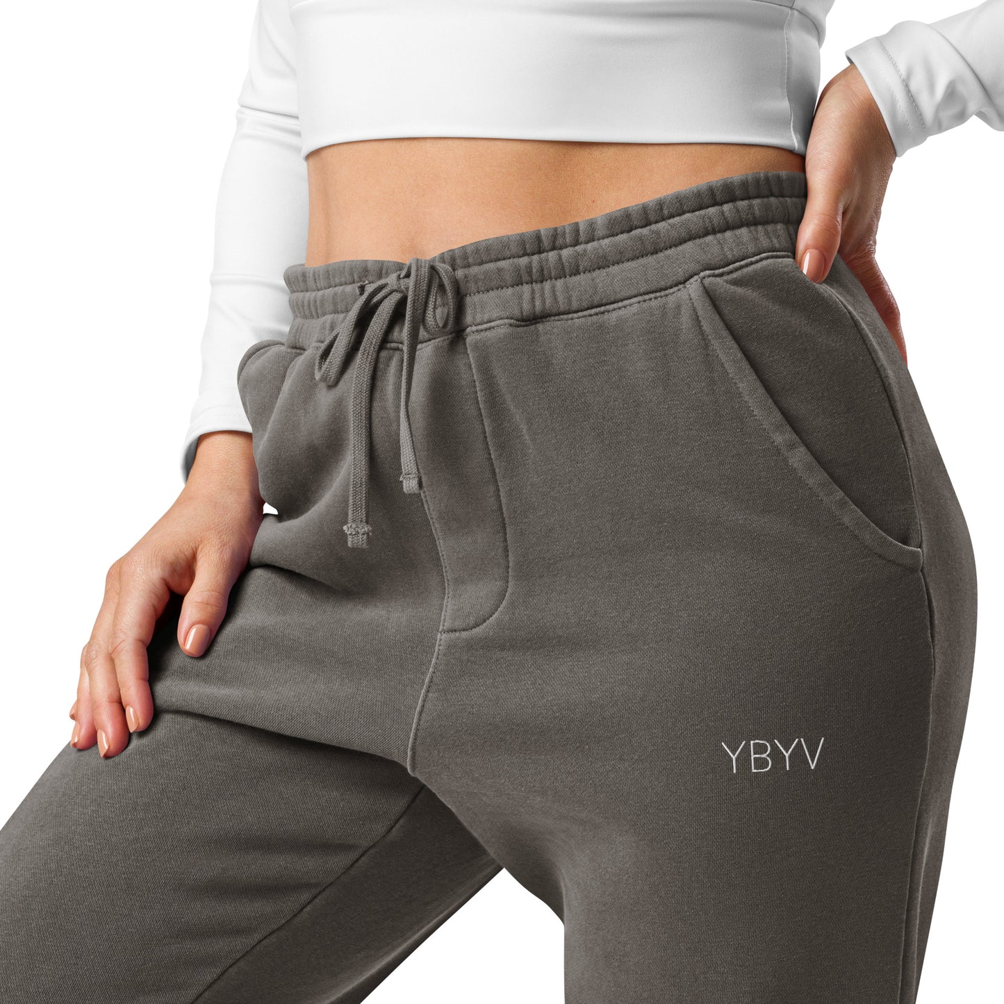 YBYV Unisex Sweatpants with Embroidered Minimalist Logo