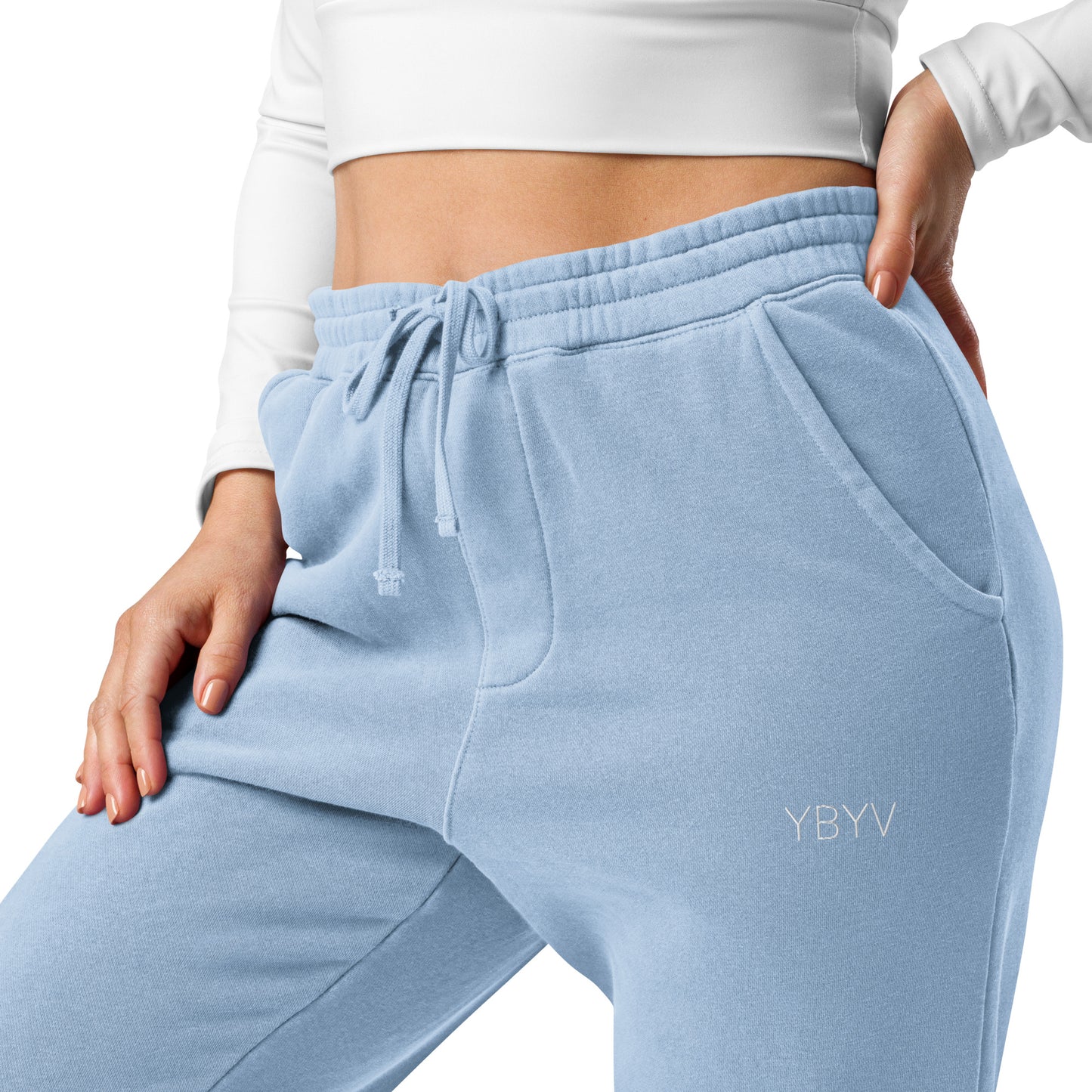 YBYV Unisex Sweatpants with Embroidered Minimalist Logo