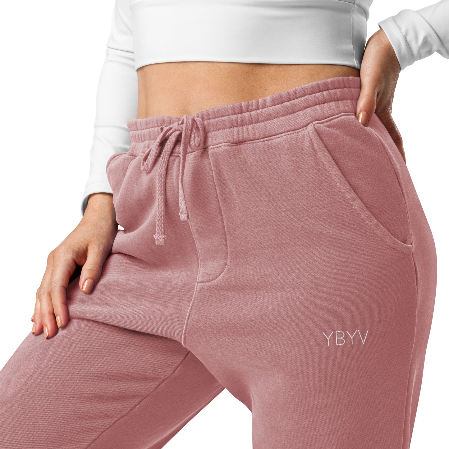 YBYV Unisex Sweatpants with Embroidered Minimalist Logo