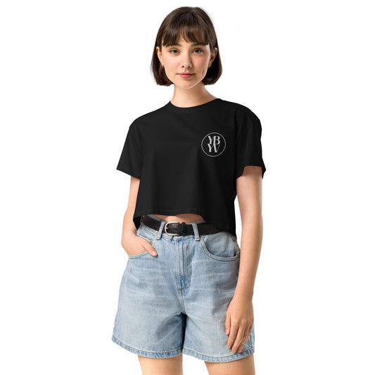 YBYV Crop Top with Embroidered Circle Logo