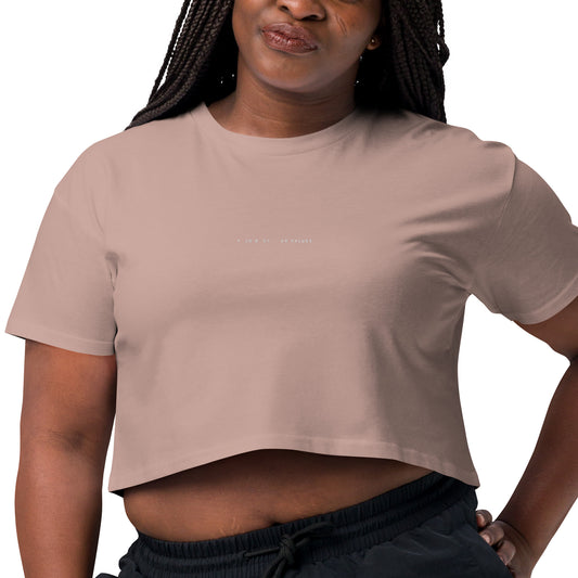 YBYV Crop Top with Embroidered Minimalist Font